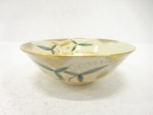 美峰造　金彩色絵　沢瀉　茶碗